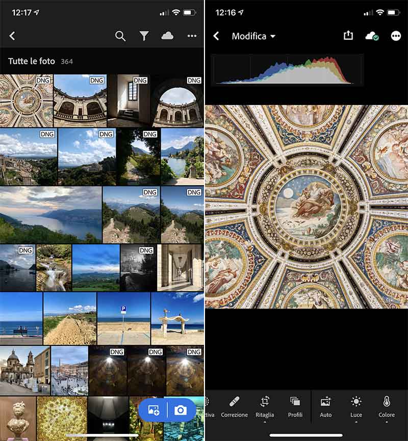 Screenshot su Lightroom nell'album di Giulio Riotta